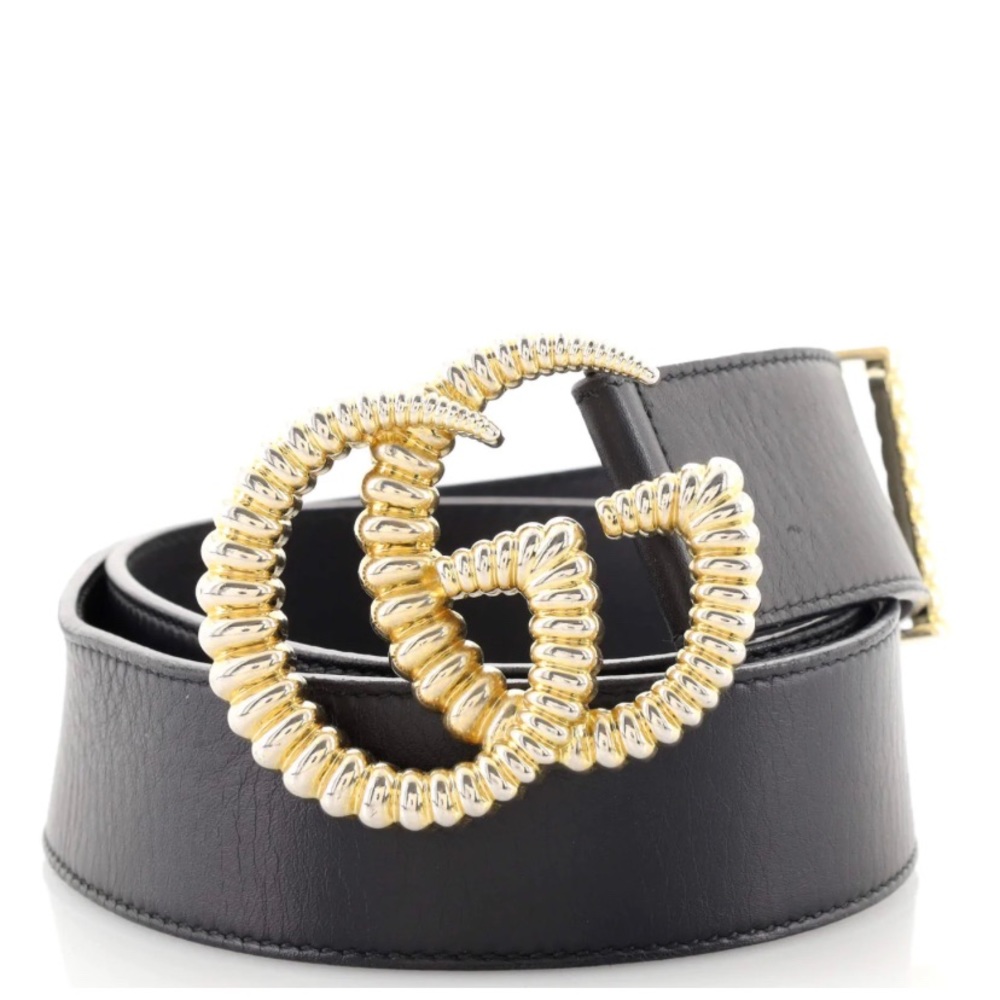 Gucci Black & Gold with Torchon Double G buckle